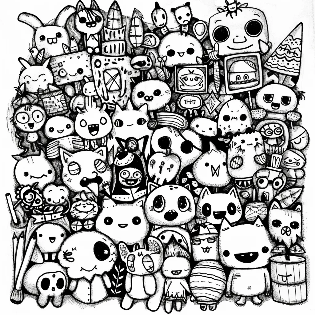 99+ tranh tô màu Doodle siêu cute dành cho các bé