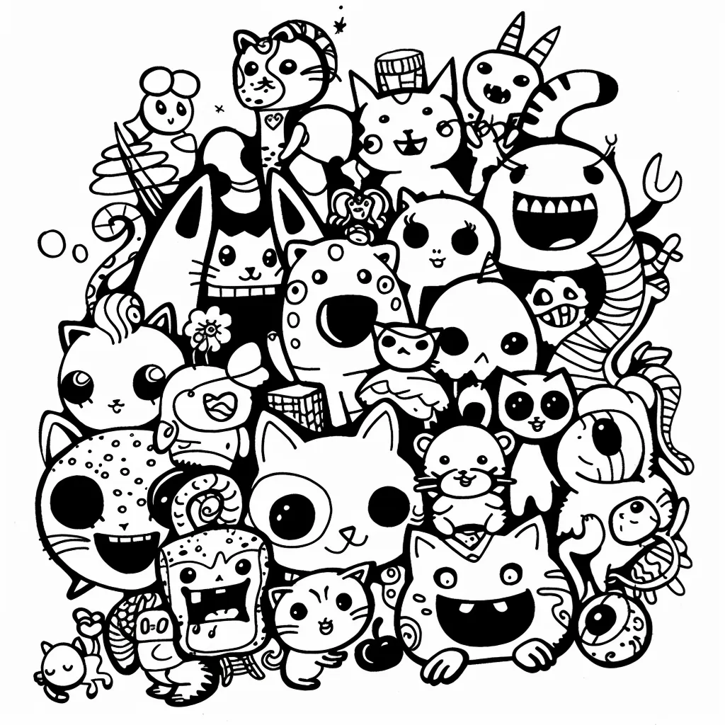 99+ tranh tô màu Doodle siêu cute dành cho các bé