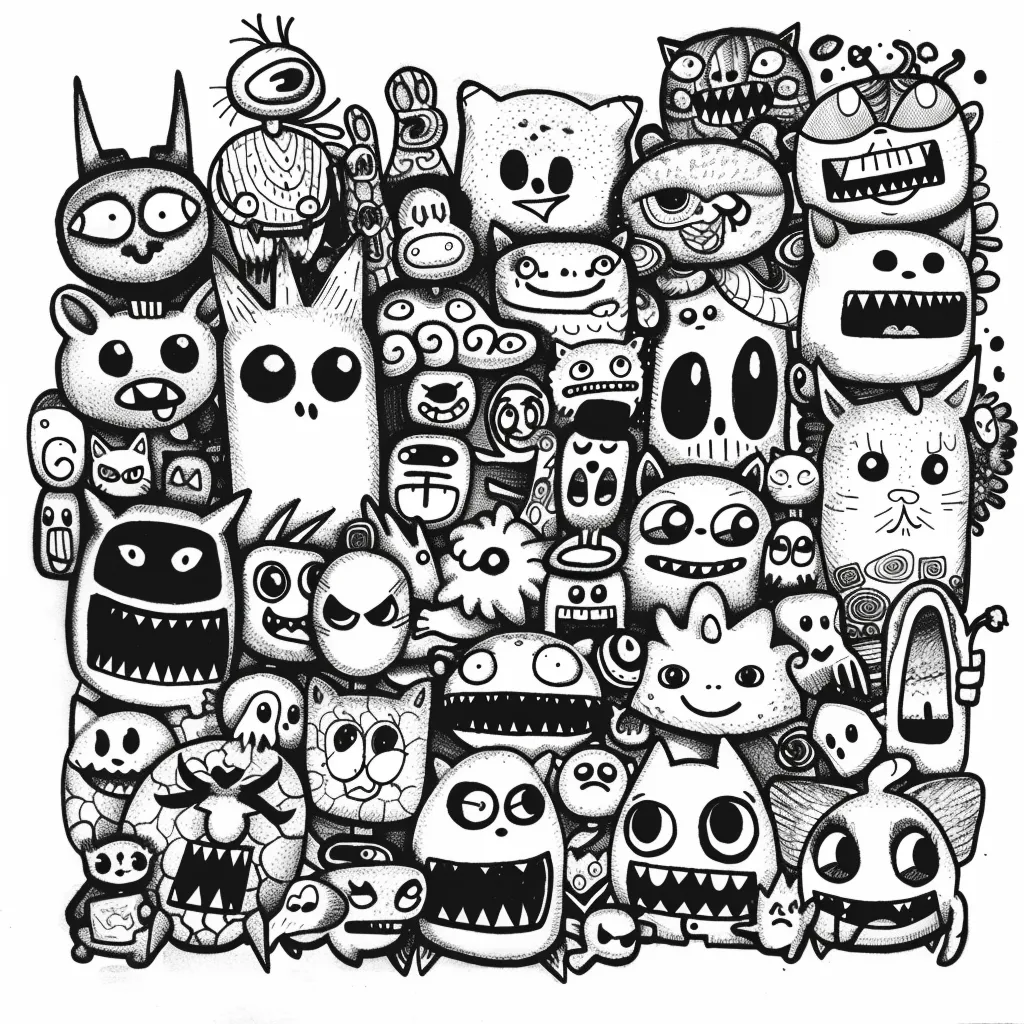 99+ tranh tô màu Doodle siêu cute dành cho các bé