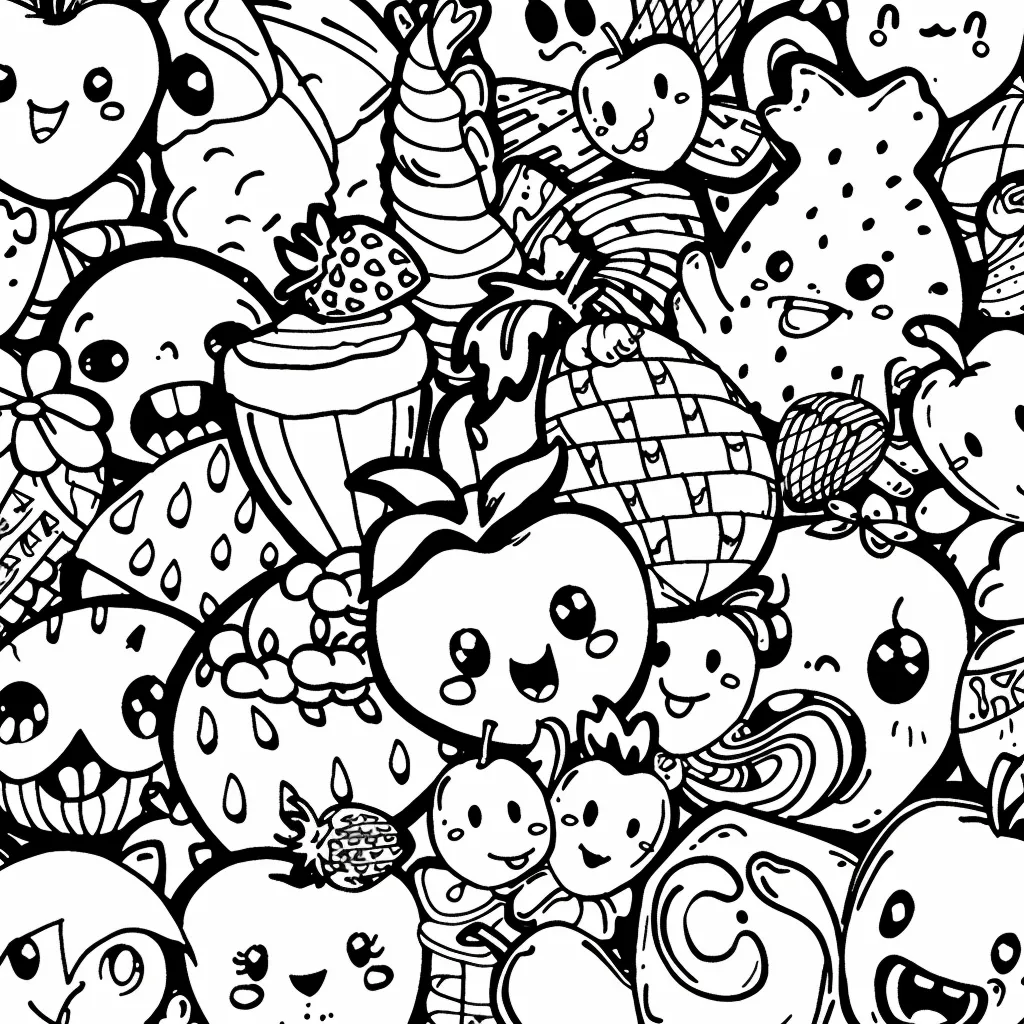 99+ tranh tô màu Doodle siêu cute dành cho các bé