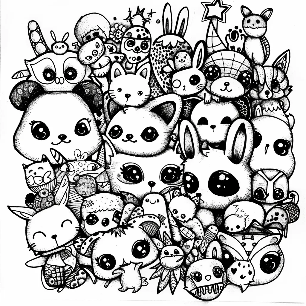 99+ tranh tô màu Doodle siêu cute dành cho các bé