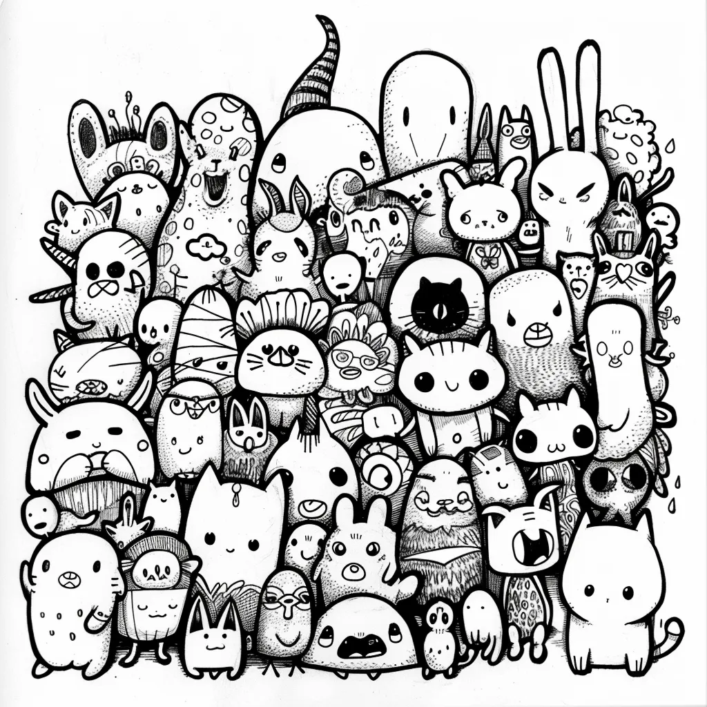 99+ tranh tô màu Doodle siêu cute dành cho các bé