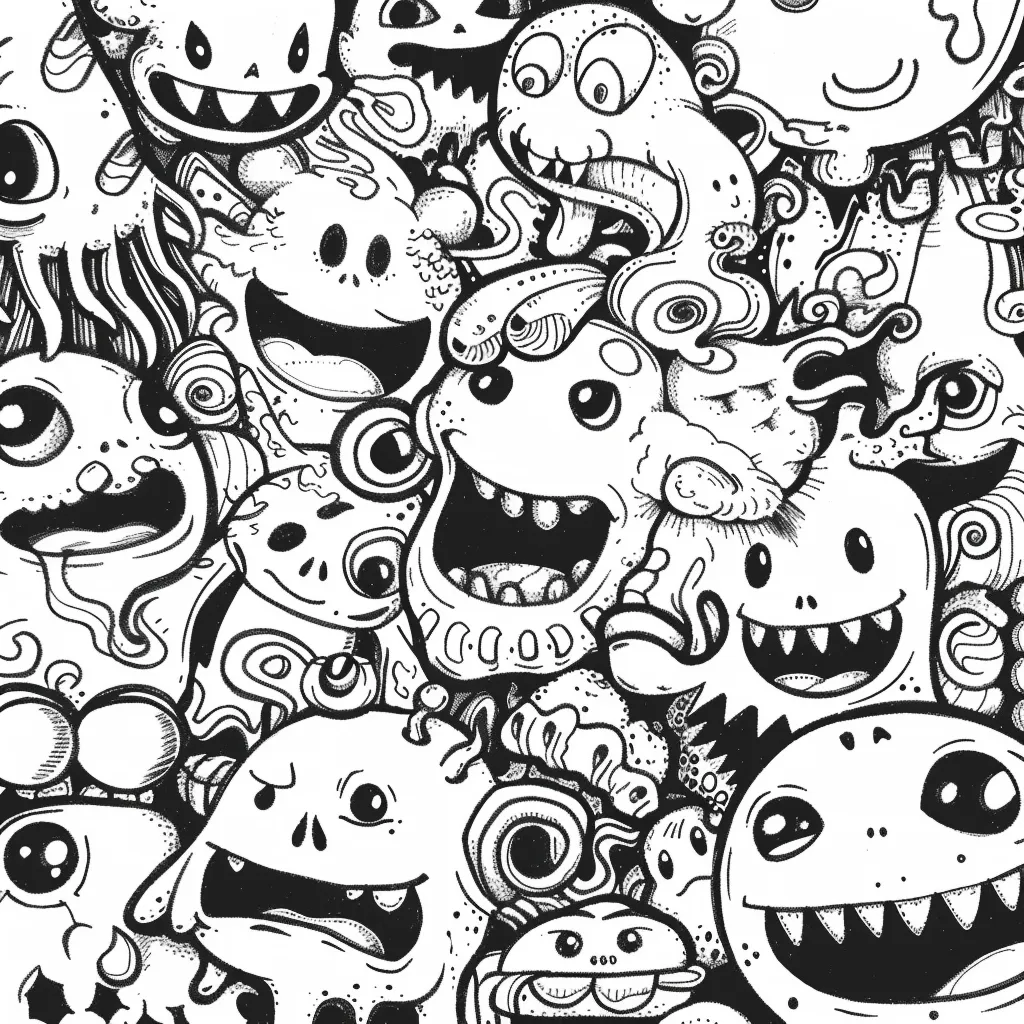 99+ tranh tô màu Doodle siêu cute dành cho các bé