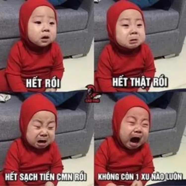 Bộ ảnh meme hết tiền nỗi ám ảnh của học sinh sinh viên xa nhà