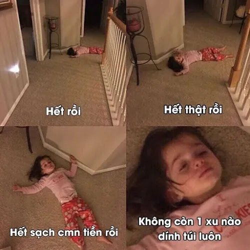 Bộ ảnh meme hết tiền nỗi ám ảnh của học sinh sinh viên xa nhà