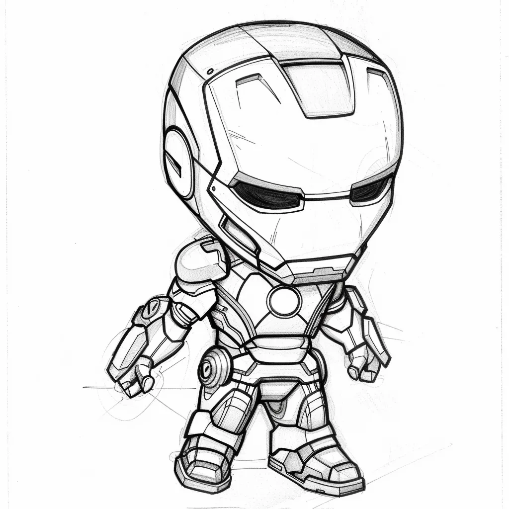 Bộ sưu tập tranh tô màu Iron man chibi siêu đáng yêu cho bé