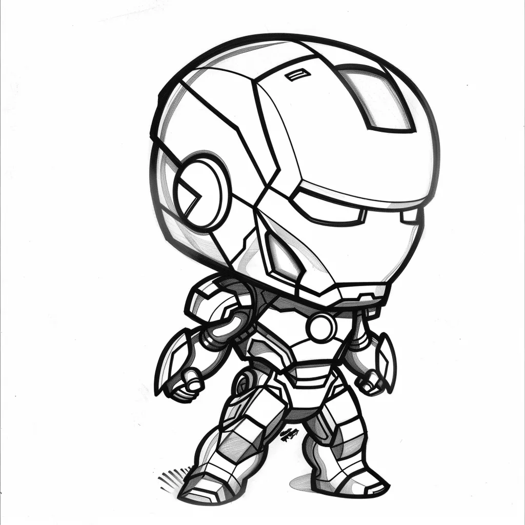 Bộ sưu tập tranh tô màu Iron man chibi siêu đáng yêu cho bé