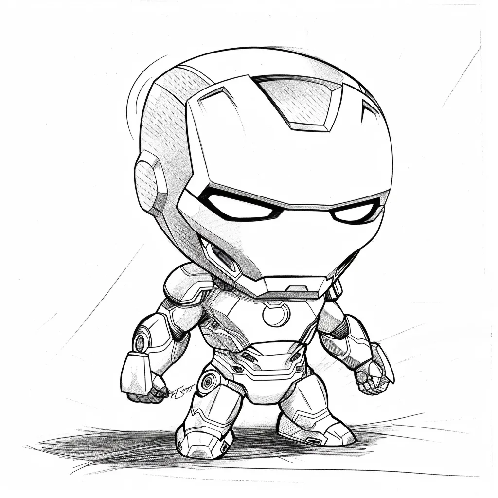 Bộ sưu tập tranh tô màu Iron man chibi siêu đáng yêu cho bé