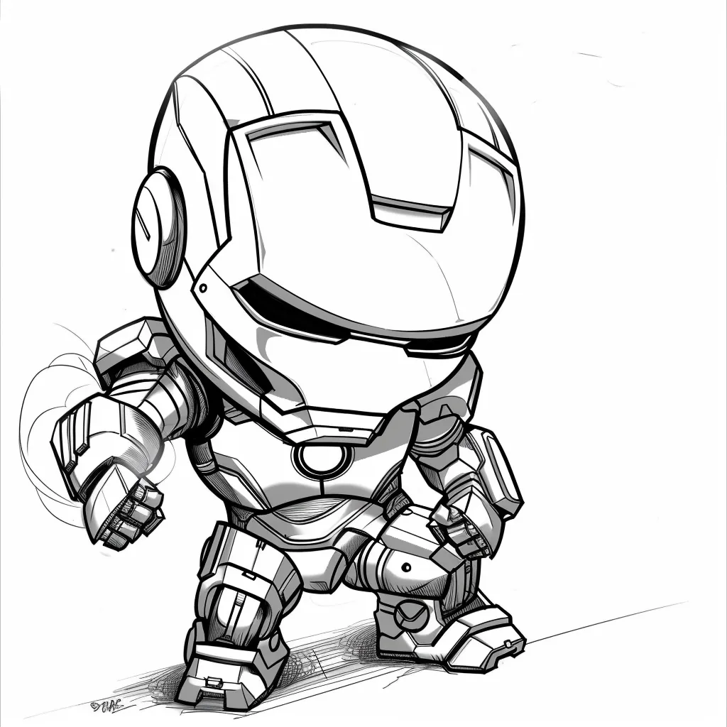 Bộ sưu tập tranh tô màu Iron man chibi siêu đáng yêu cho bé