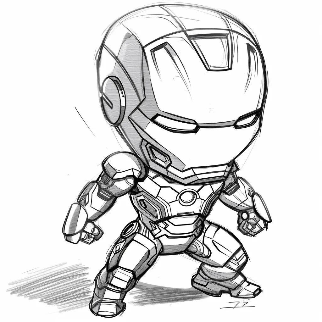 Bộ sưu tập tranh tô màu Iron man chibi siêu đáng yêu cho bé