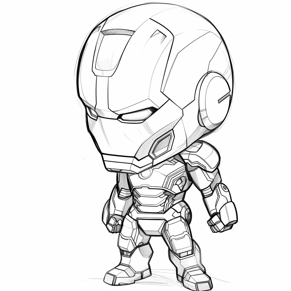 Bộ sưu tập tranh tô màu Iron man chibi siêu đáng yêu cho bé