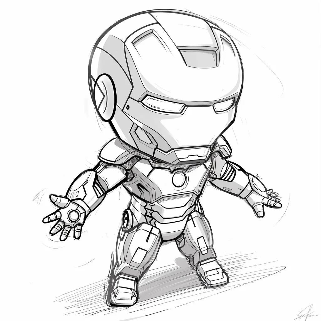 Bộ sưu tập tranh tô màu Iron man chibi siêu đáng yêu cho bé