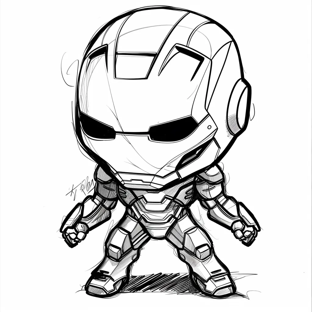 Bộ sưu tập tranh tô màu Iron man chibi siêu đáng yêu cho bé