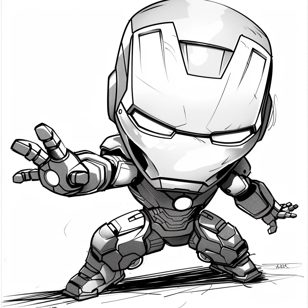 Bộ sưu tập tranh tô màu Iron man chibi siêu đáng yêu cho bé