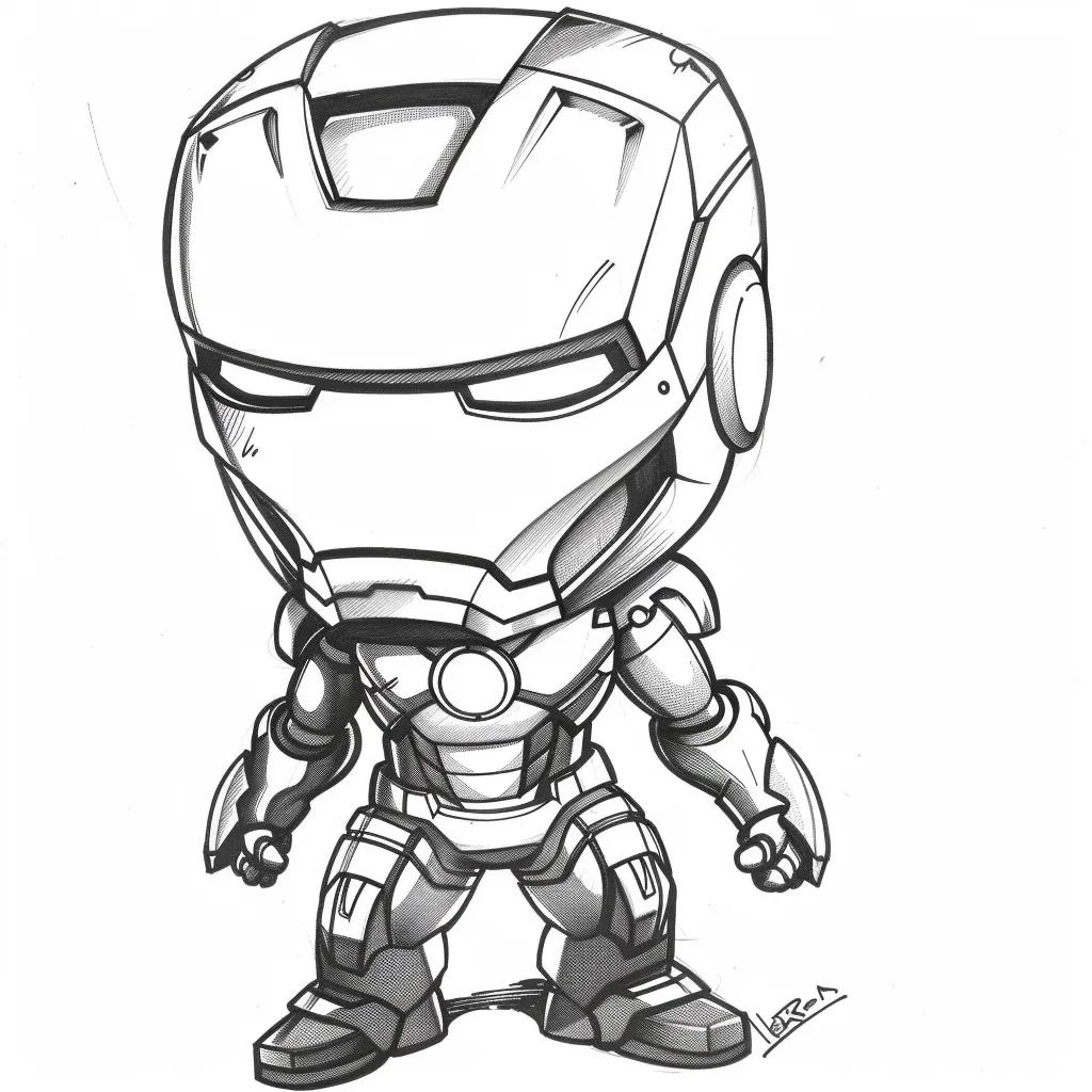 Bộ sưu tập tranh tô màu Iron man chibi siêu đáng yêu cho bé