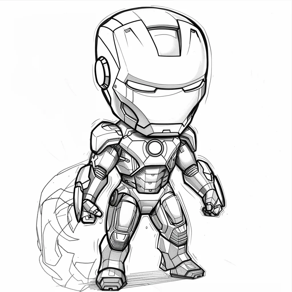 Bộ sưu tập tranh tô màu Iron man chibi siêu đáng yêu cho bé