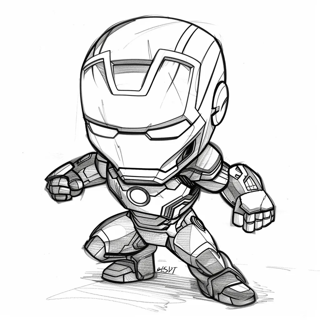 Bộ sưu tập tranh tô màu Iron man chibi siêu đáng yêu cho bé