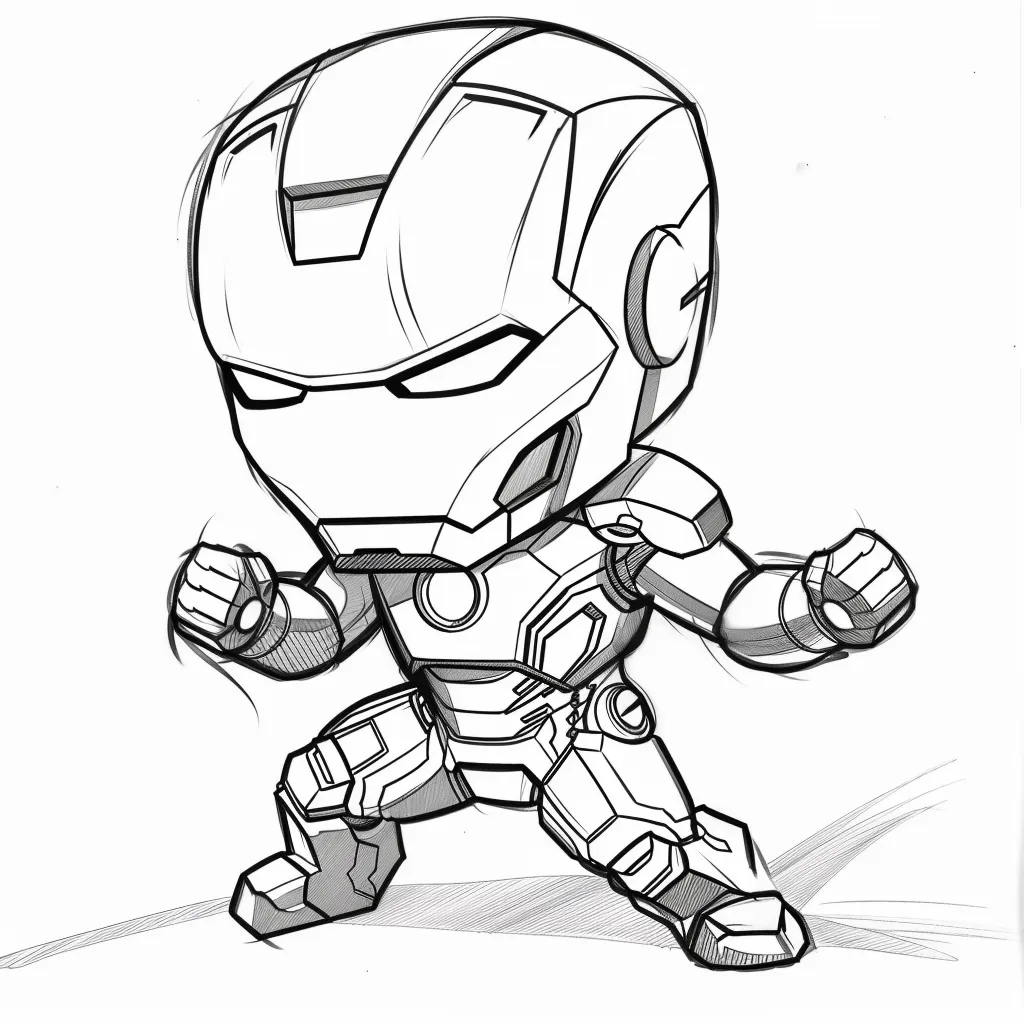 Bộ sưu tập tranh tô màu Iron man chibi siêu đáng yêu cho bé