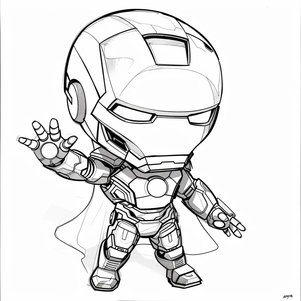 Bộ sưu tập tranh tô màu Iron man chibi siêu đáng yêu cho bé