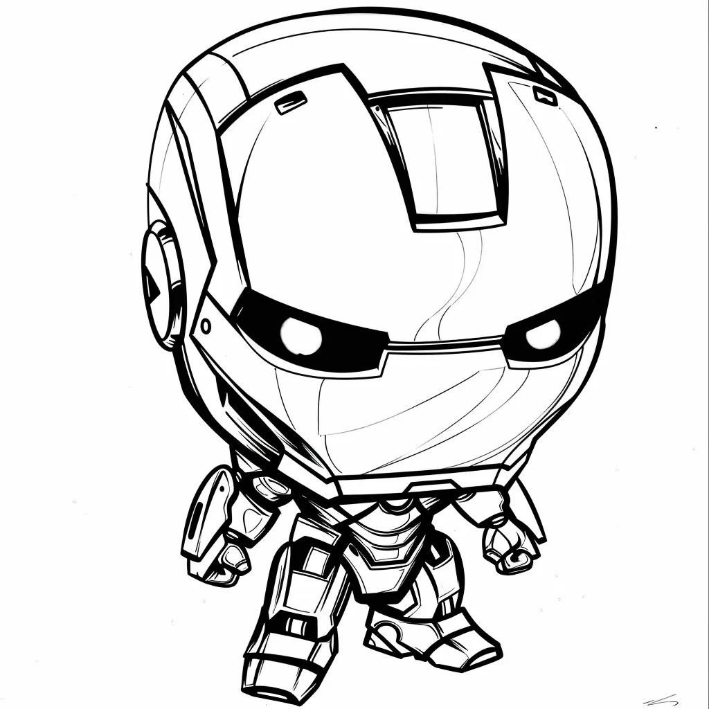 Bộ sưu tập tranh tô màu Iron man chibi siêu đáng yêu cho bé