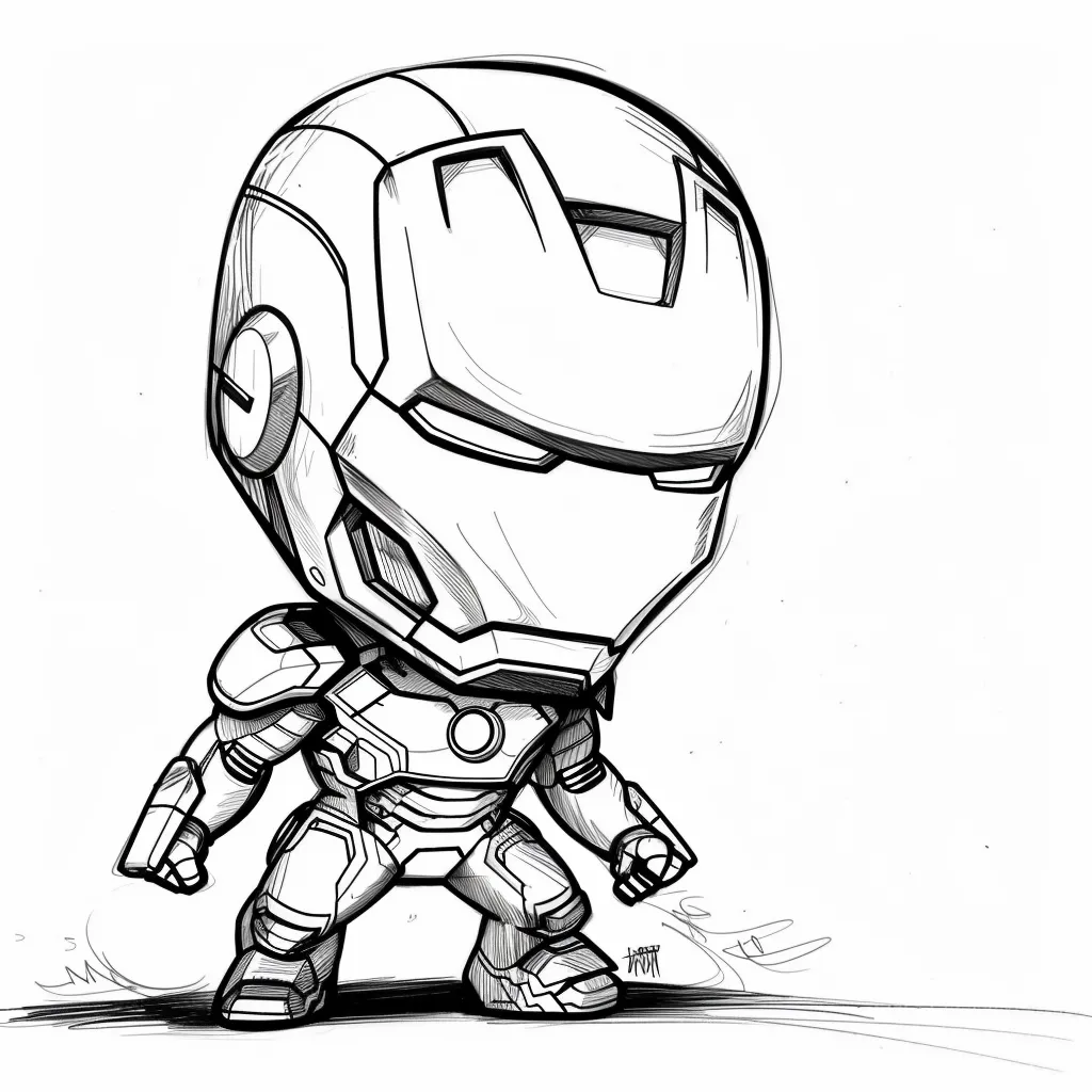 Bộ sưu tập tranh tô màu Iron man chibi siêu đáng yêu cho bé