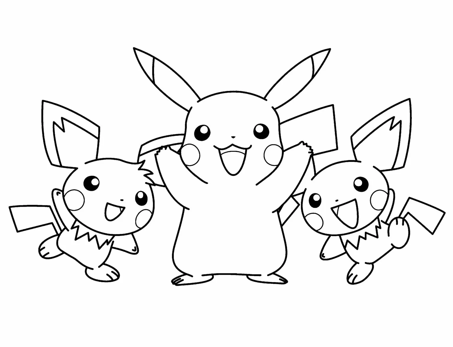 Bộ sưu tập tranh tô màu Pikachu siêu cute và dễ thương dành cho bé 