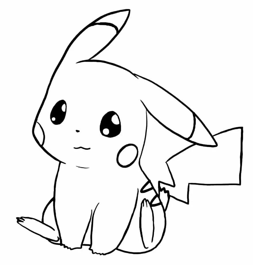 Bộ sưu tập tranh tô màu Pikachu siêu cute và dễ thương dành cho bé 