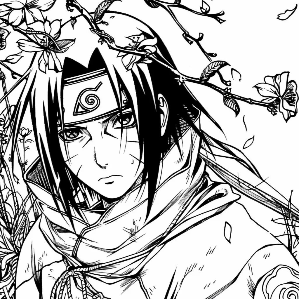 Bộ tranh tô màu Itachi siêu ngầu dành cho bé