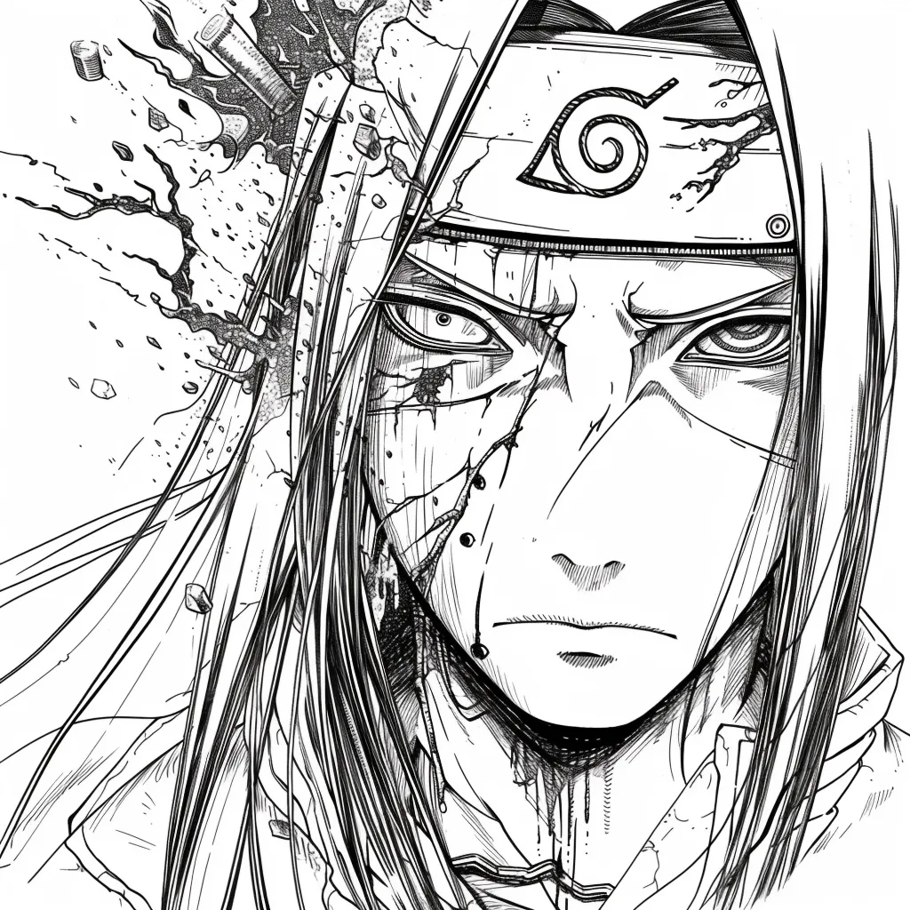 Bộ tranh tô màu Itachi siêu ngầu dành cho bé