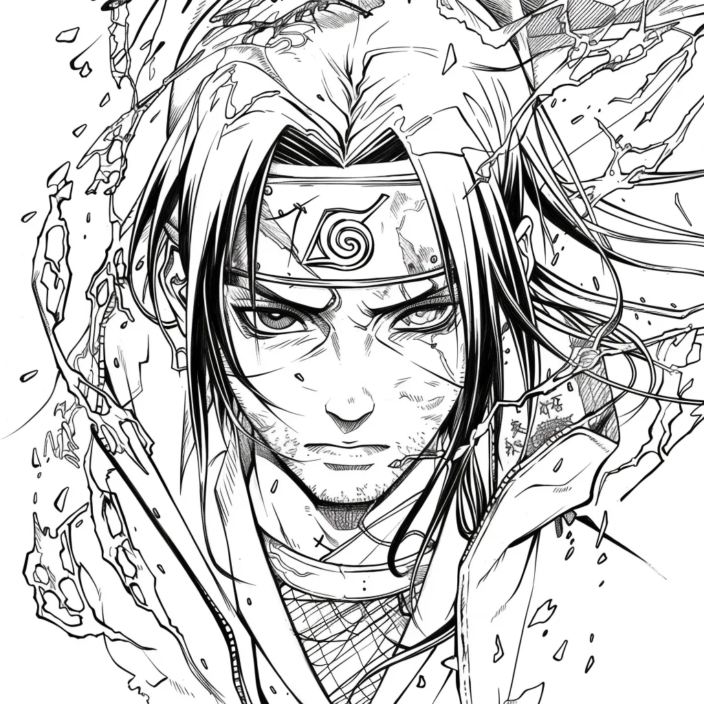 Bộ tranh tô màu Itachi siêu ngầu dành cho bé