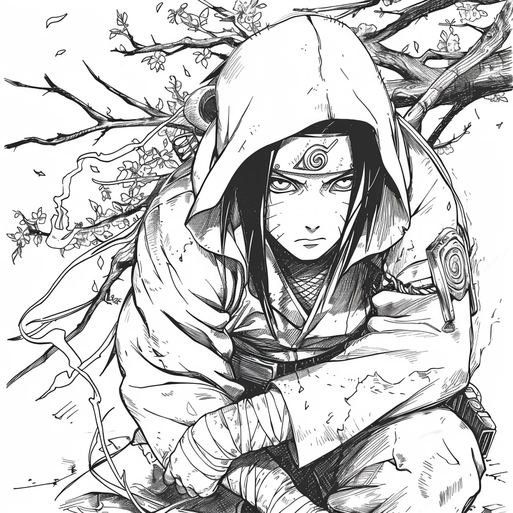 Bộ tranh tô màu Itachi siêu ngầu dành cho bé