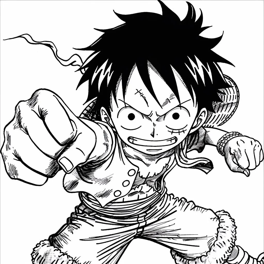 Bộ tranh tô màu luffy siêu đẹp và ngầu cho bé