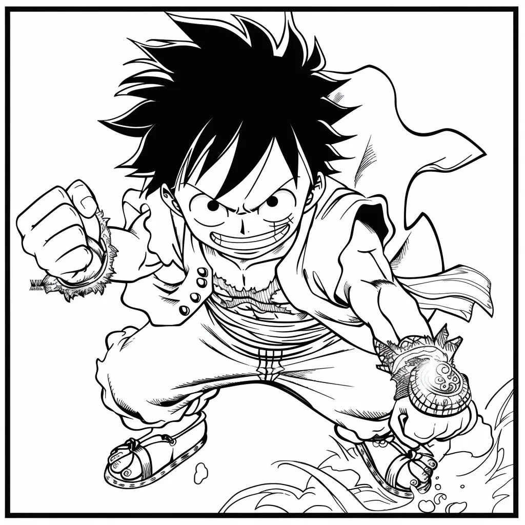 Bộ tranh tô màu luffy siêu đẹp và ngầu cho bé