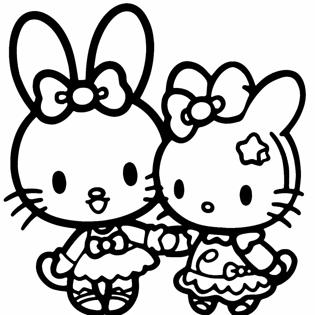 Bộ tranh tô màu Sanrio siêu đáng yêu và dễ thương cho bé