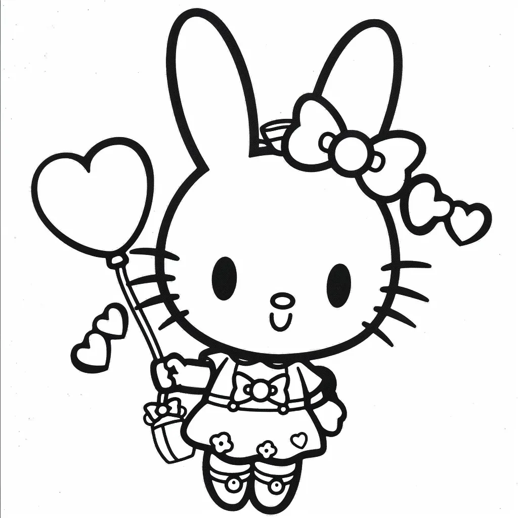 Bộ tranh tô màu Sanrio siêu đáng yêu và dễ thương cho bé