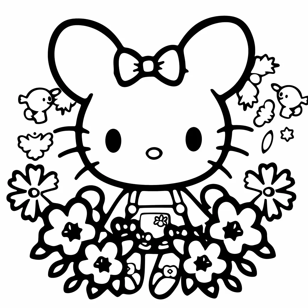 Bộ tranh tô màu Sanrio siêu đáng yêu và dễ thương cho bé