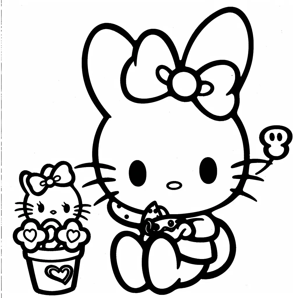 Bộ tranh tô màu Sanrio siêu đáng yêu và dễ thương cho bé