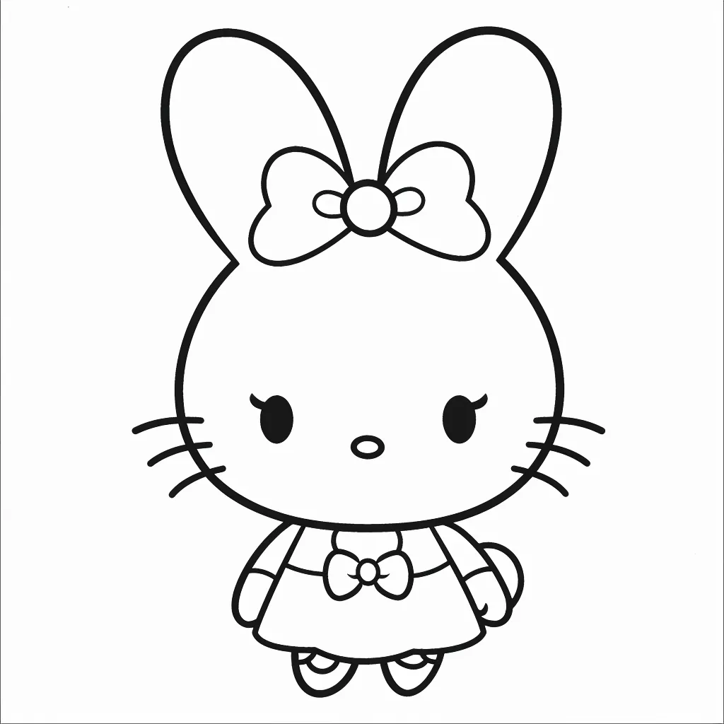 Bộ tranh tô màu Sanrio siêu đáng yêu và dễ thương cho bé