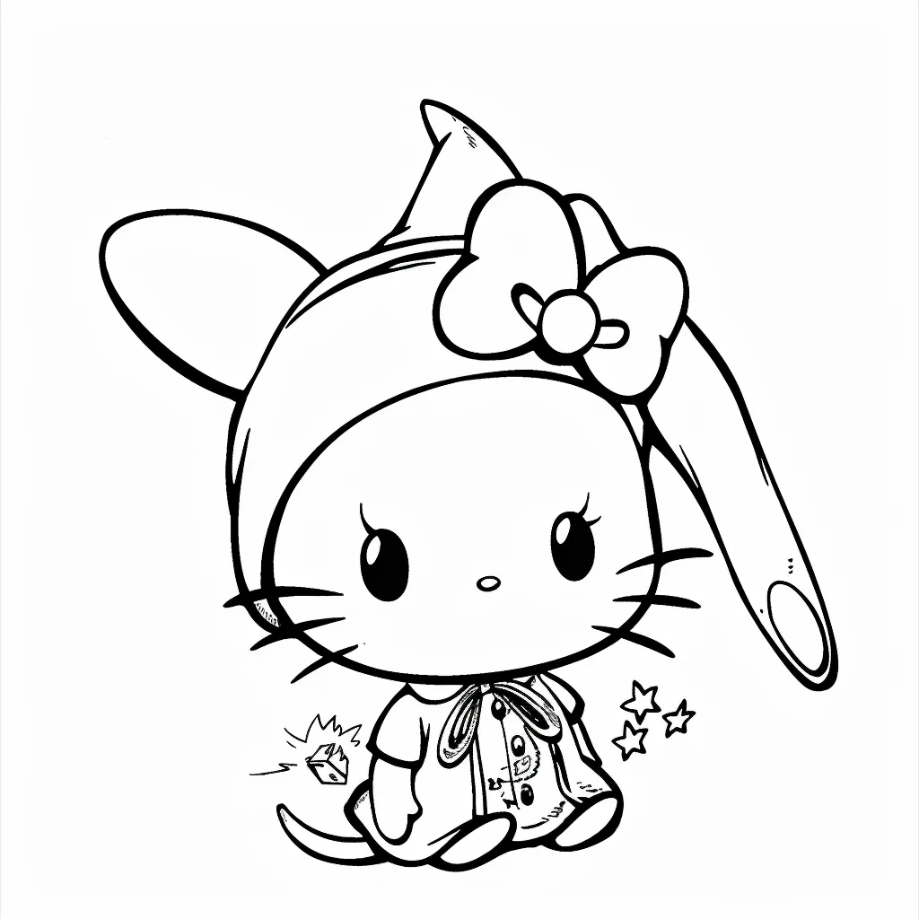 Bộ tranh tô màu Sanrio siêu đáng yêu và dễ thương cho bé