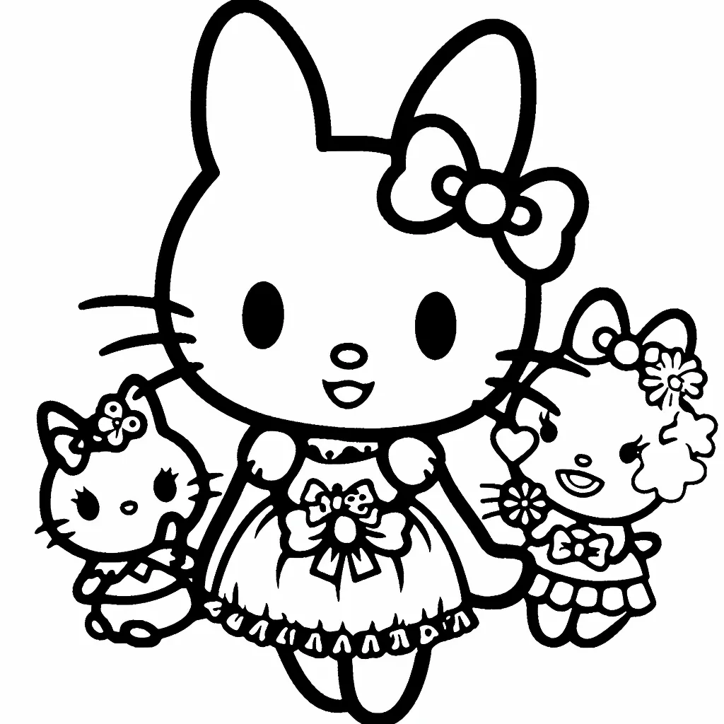 Bộ tranh tô màu Sanrio siêu đáng yêu và dễ thương cho bé