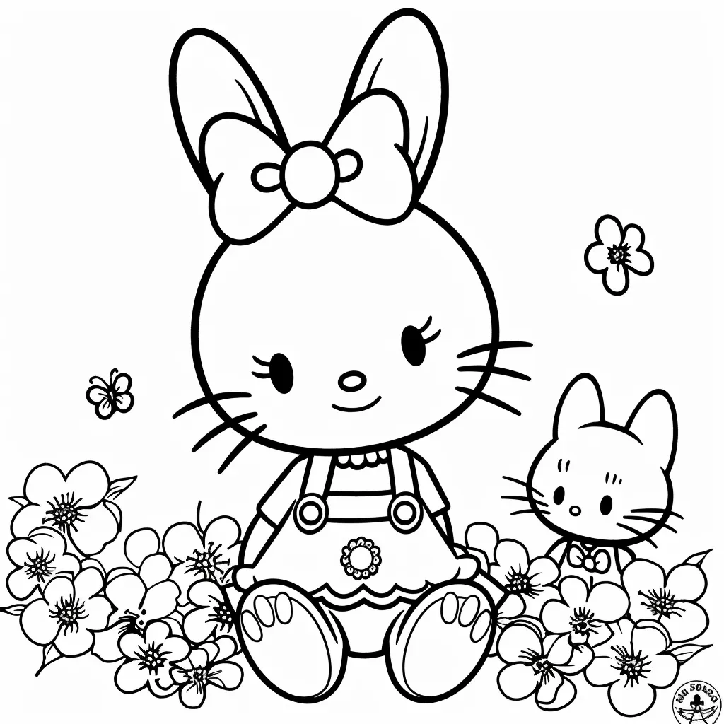 Bộ tranh tô màu Sanrio siêu đáng yêu và dễ thương cho bé