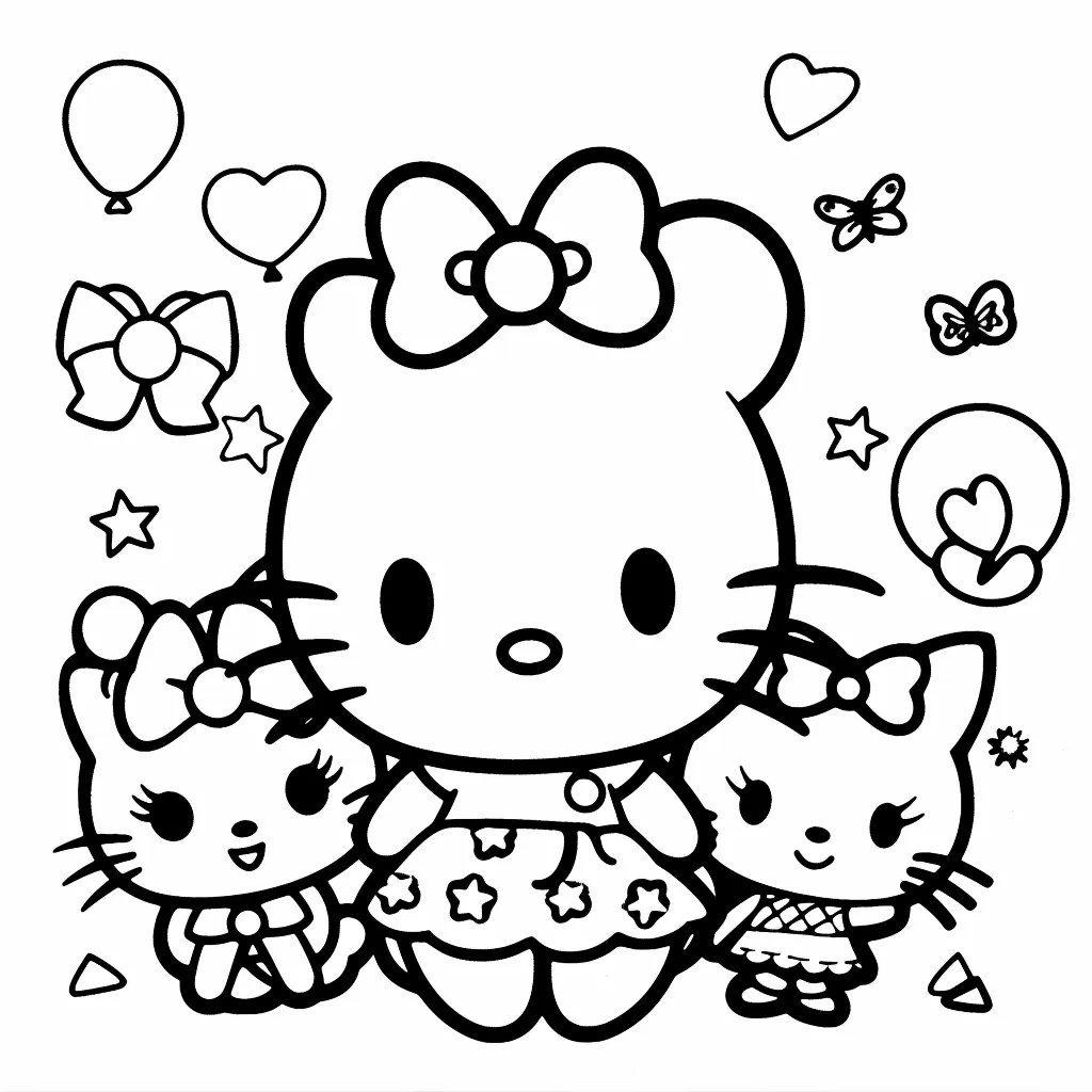 Bộ tranh tô màu Sanrio siêu đáng yêu và dễ thương cho bé