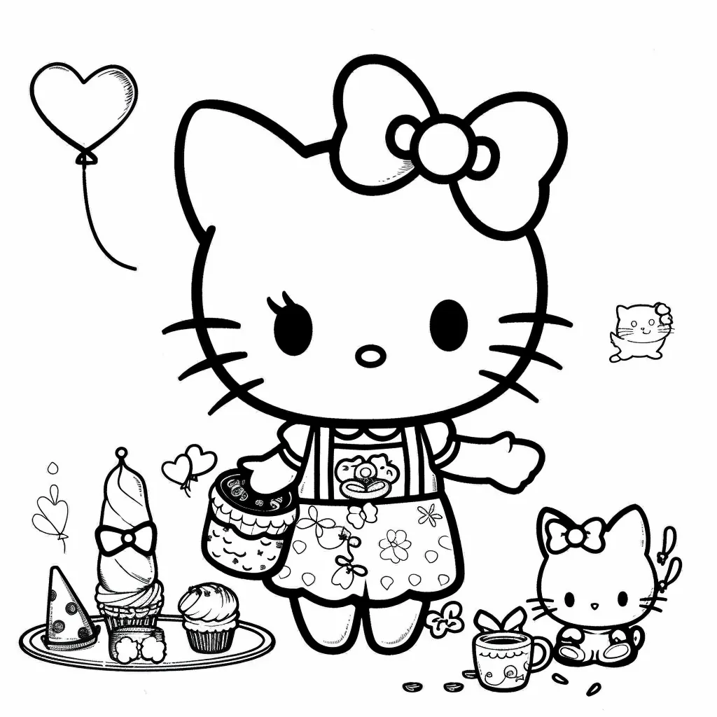 Bộ tranh tô màu Sanrio siêu đáng yêu và dễ thương cho bé