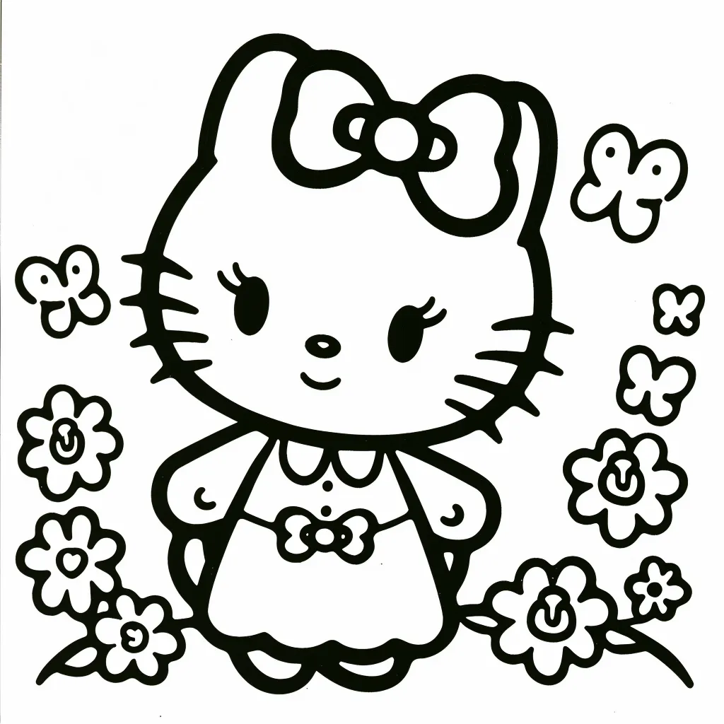 Bộ tranh tô màu Sanrio siêu đáng yêu và dễ thương cho bé