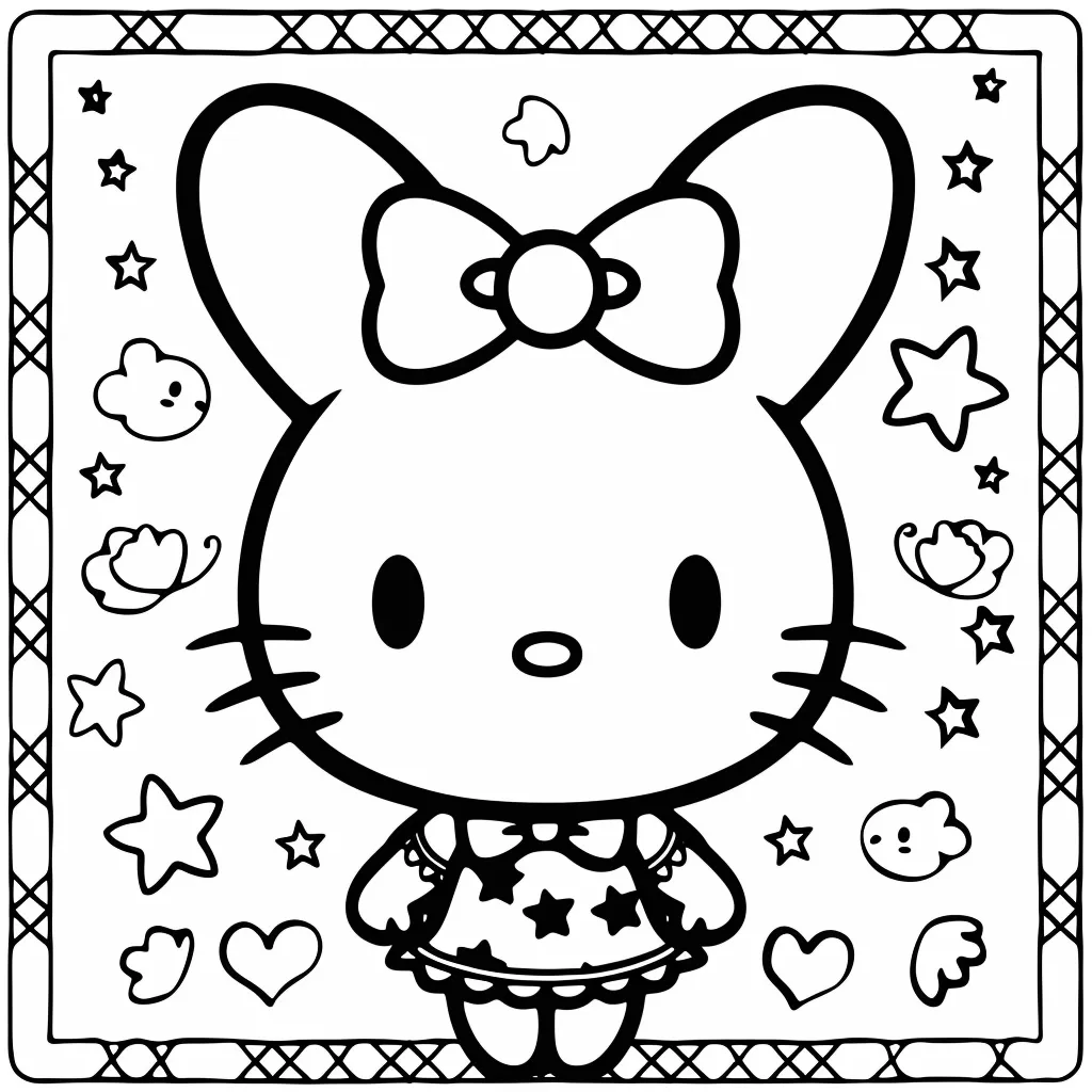 Bộ tranh tô màu Sanrio siêu đáng yêu và dễ thương cho bé