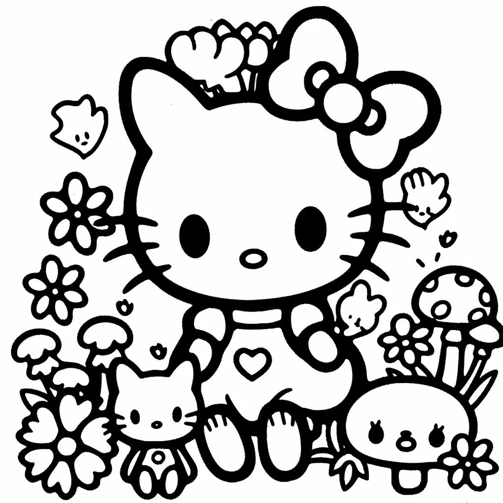 Bộ tranh tô màu Sanrio siêu đáng yêu và dễ thương cho bé