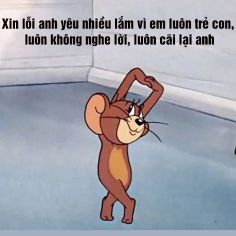 Hình meme xin lỗi hài hước giúp bạn xoa dịu mọi bực tức căng thẳng