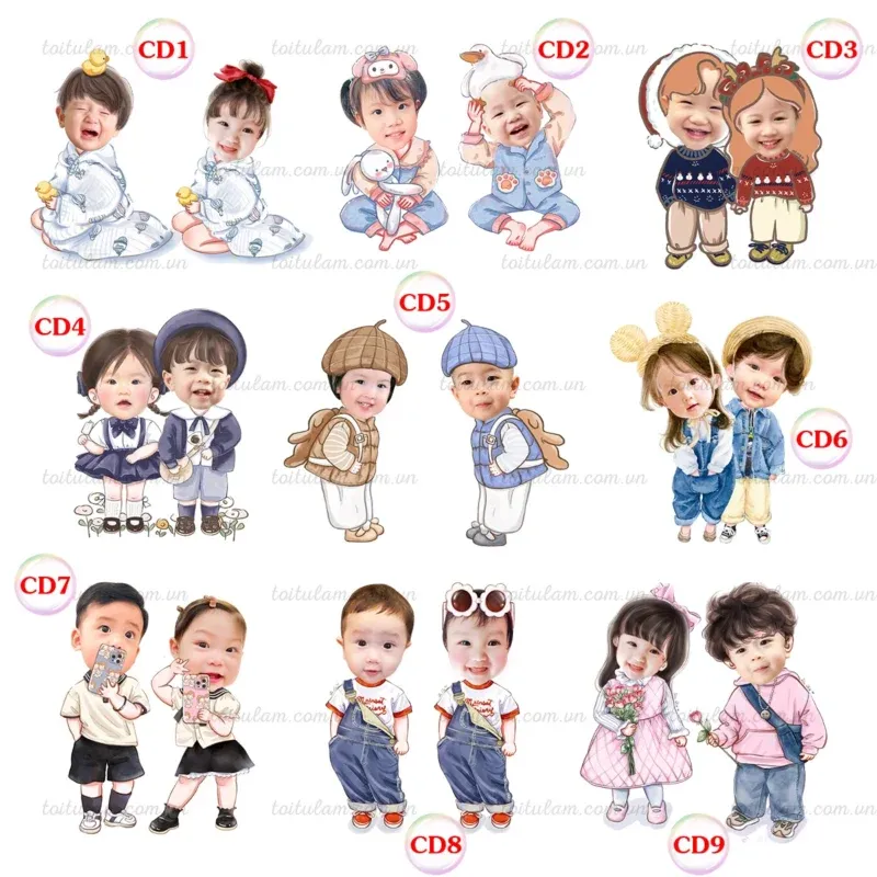 Top những ảnh chibi ghép mặt đẹp cute dễ thương nhất