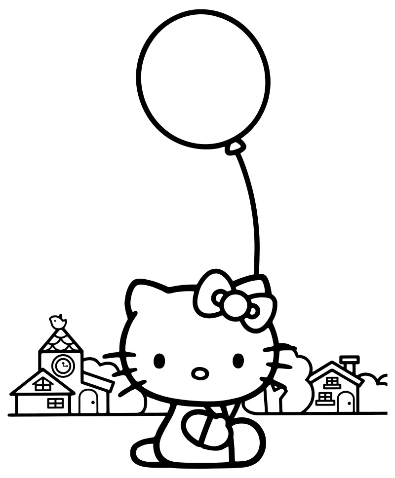 Tranh tô màu hello kitty