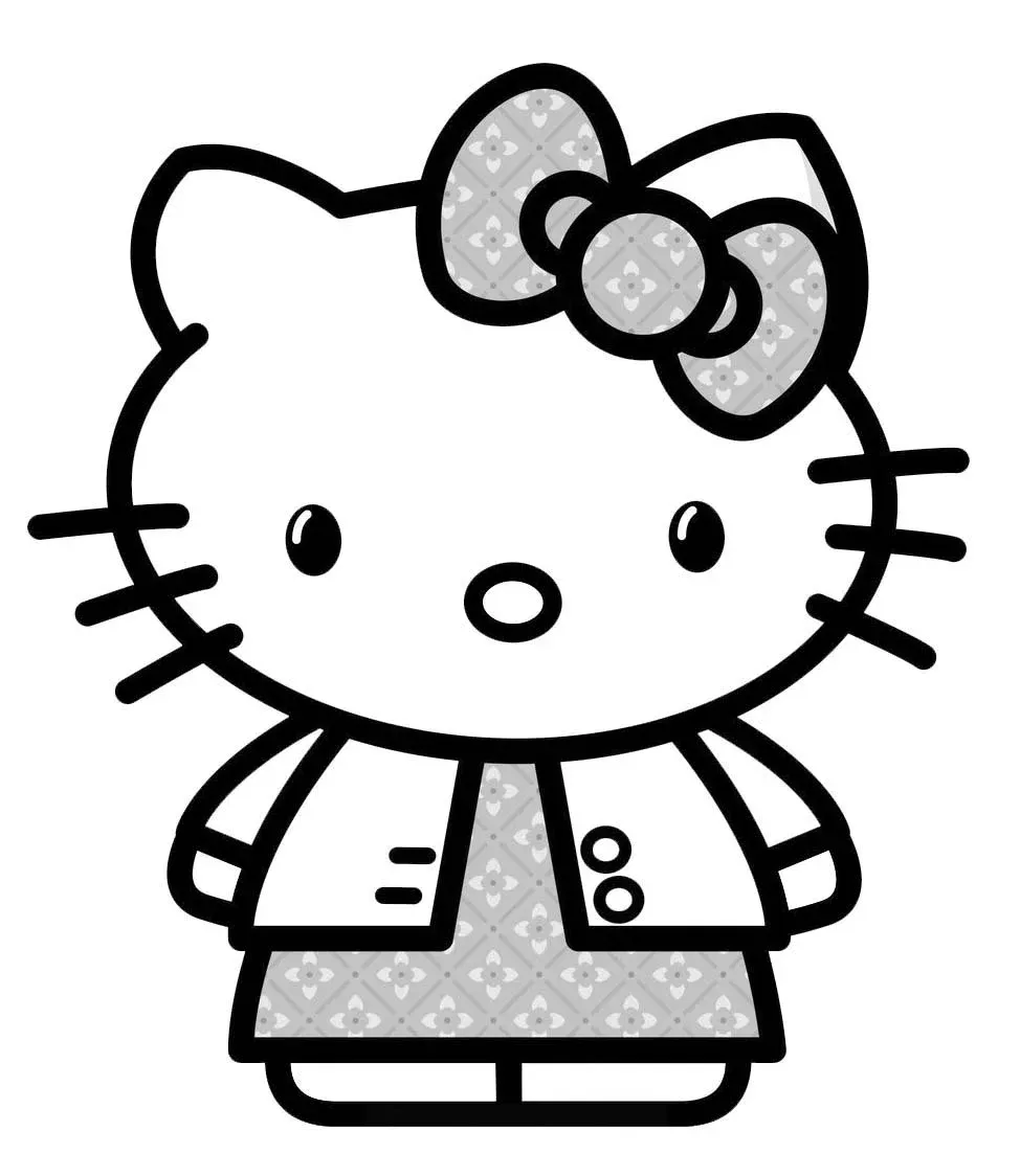 Tranh tô màu hello kitty